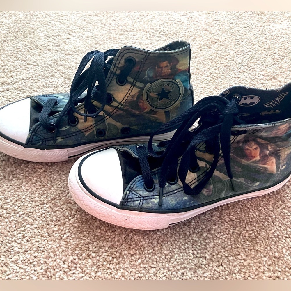 Converse All Star‎ High Top Superman Lace Up Sneakers Youth US Size 13